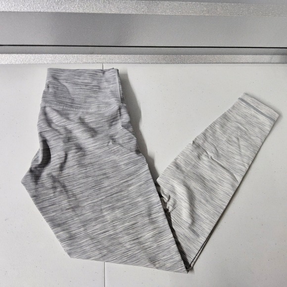 lululemon athletica Pants - Lululemon Align Leggings High Rise Yoga Pants Gray White Size 8
